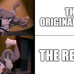 Why do most TV reboots have to be terrible? | THE ORIGINAL SERIES; THE REBOOT | image tagged in bugs bunny muscles,reboot,tv show,tv shows | made w/ Imgflip meme maker