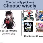 Just choose | My childhood DS games | image tagged in choose wisely,memes,nintendo,video games,sonic the hedgehog,front page plz | made w/ Imgflip meme maker