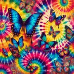 Butterflies on tie dye
