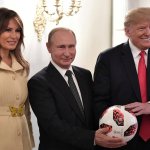 Melania, Vladimir Putin, Donald Trump soccer ball Helsinki