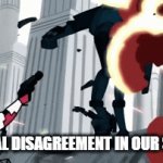 war | A CASUAL DISAGREEMENT IN OUR SPECIES | image tagged in gifs,war | made w/ Imgflip video-to-gif maker