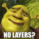 No layers? | NO LAYERS? | image tagged in no layers | made w/ Imgflip meme maker