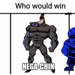 The Nega Battle Royale | NEGATALE SANS; EGGMAN NEGA; NEGA-CHIN | image tagged in 3x who would win,eggman,fairly odd parents,sans | made w/ Imgflip meme maker