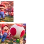 Toad hitting Mario meme