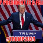 Trump 2024 | MY PRESIDENT IS A FELON; #TRUMP2024 | image tagged in donald trump | made w/ Imgflip meme maker