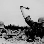 Werhmacht Soldier Throwing a Grenade template