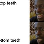 fun | top teeth; bottom teeth | image tagged in disappointed black guy | made w/ Imgflip meme maker