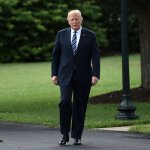 Trump walking toward camera