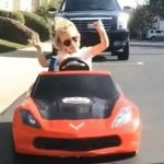 Baby Girl Car Drift Devil Horns gesture sign JPP GIF Template