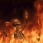 fire skeleton GIF Template