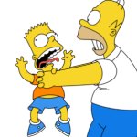 homer simpson strangles bart simpson