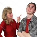 Mom lecturing lefty son