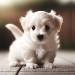 small white puppy