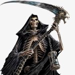 Grim Reaper white background