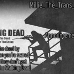 Millie_The_Trans_Zombie-Slayer's TWD announcement template meme
