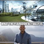 Rewind | WHAT YOU THINK THE YEARBOOK WILL BE:; WHAT THE YEARBOOK ACTUALLY IS: | image tagged in it's rewind time | made w/ Imgflip meme maker