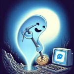 Make a meme of a ghost mining PRETON token on telegram