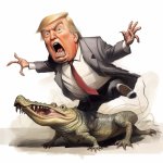 Trump on a gator