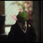 Suited Kermit Walks into a Room GIF Template