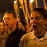 White Nationalists shouting "Jews will not replace us"