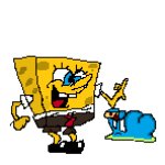 Spongebob Laughing At His Pet Gary