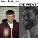 blox fruit meme | pvp enjoyer; bounty hunting fan | image tagged in average fan vs average enjoyer | made w/ Imgflip meme maker