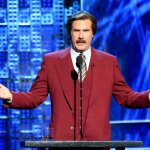 Ron Burgundy at the mic