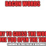 Bacon words default template
