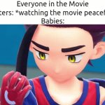 Can someone please shut the babies up? | Everyone in the Movie theaters: *watching the movie peacefully*
Babies: | image tagged in gifs,memes,funny,babies,movie | made w/ Imgflip video-to-gif maker
