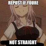 repost if you're not straight meme