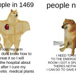 rtjjdfnhxgvjohbscgrdfjhvbfhjrfcdjlsbgjvjhbsrhdf | people in 1469; people now; i lost my arm and i dont know how to treat it so I will ask the hospital about it after I cure my sussyivitis  medical plants; I NEED TO GO TO THE EMERGENCY ROOM I GOT A SPLINTER THERES NOTHING I CAN DO TO SAVE MYSELF | image tagged in jh,gbnv,n,h,fngb,vn | made w/ Imgflip meme maker