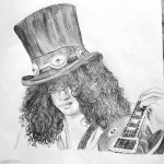 Slash drawing (Guns 'N Roses guitar player) | image tagged in drawing,art,slash,rock and roll,80s,guitar | made w/ Imgflip meme maker