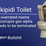 My Honest Opinion on Skibidi Toilet | Skipidi Toilet; An overrated meme that corrupts gen alpha and needs to be terminated; Bullshit | image tagged in smiling critters blank template,skibidi toilet,bad meme | made w/ Imgflip meme maker