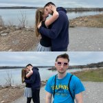 Kissing guy left out meme