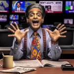 crazy newsman reading the news template