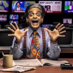 crazy newsman reading the news meme