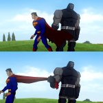 Darkseid Pulls Superman's Cape 2-Panel