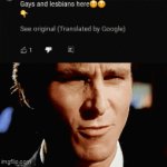 *Dislikes it and don't like it* | image tagged in gifs,comments,lgbtq,patrick bateman,sigma,american psycho | made w/ Imgflip video-to-gif maker