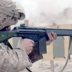 Soldier aiming a G3 Rifle