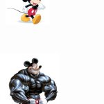 Normal mickey mouse vs buff mickey mouse