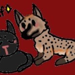 Black cat and Hyena therians
