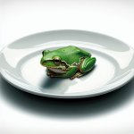 frog on dinner plate