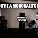 They closer to pancakes that burgers now | POV: YOU'RE A MCDONALD'S BURGER; MCDONALD'S EMPLOYEES | image tagged in gifs,mcdonalds | made w/ Imgflip video-to-gif maker