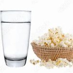 Water and popcorn