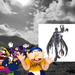 Wario,Waluigi and Jeffy dies by Ladydevimon while exploring at dark landscape | image tagged in dark landscape,wario dies,waluigi,digimon,jeffy,crossover | made w/ Imgflip meme maker