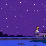 Homer Simpson Looking At Stars HD