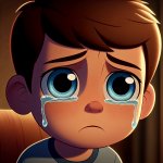 A sad sad boy crying