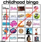 Childhood bingo | image tagged in childhood bingo | made w/ Imgflip meme maker