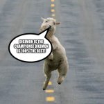 The Sheep of wisdom loves Digimon | DIGIMON IS THE CHAMPIONS! DIGIMON IS 100% THE BEST! | image tagged in happy sheep | made w/ Imgflip meme maker