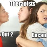 Kiss 3 People | Therapists; Encanto; Inside Out 2 | image tagged in kiss 3 people | made w/ Imgflip meme maker